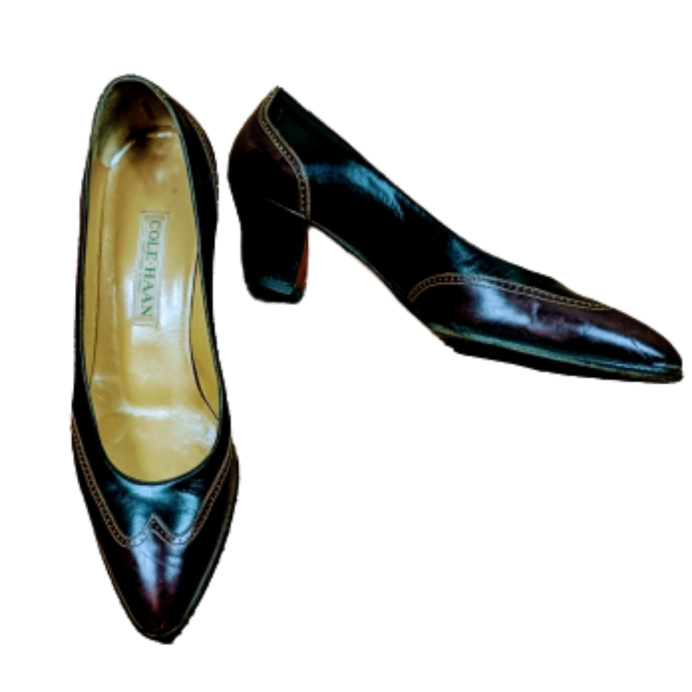 Cole Haan Two Toned Wingtip Brogue Heel Na…